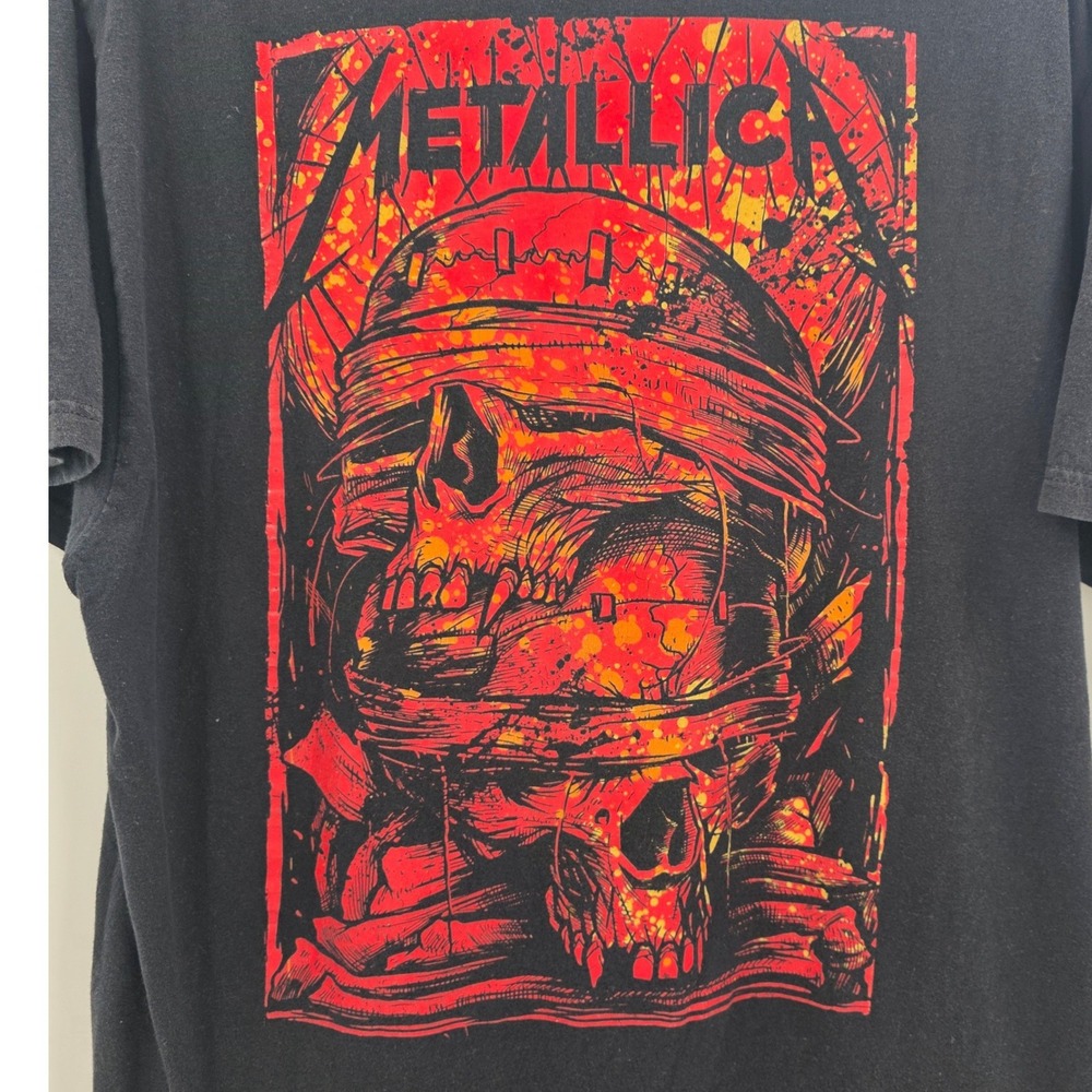 METALLICA BLIND SKULL SHIRT MENS LARGE BLACK RED GRAPHIC BAND ROCK MUSIC DOUBLE - Picture 6 of 11